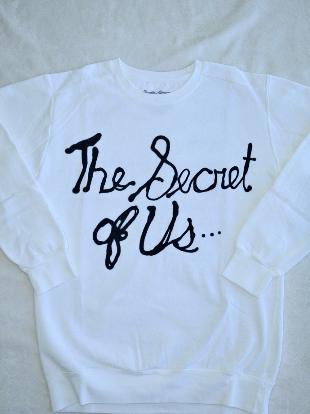 Gracie Abrams The Secret of Us Tracklist White Crewneck Sweatshirt S
